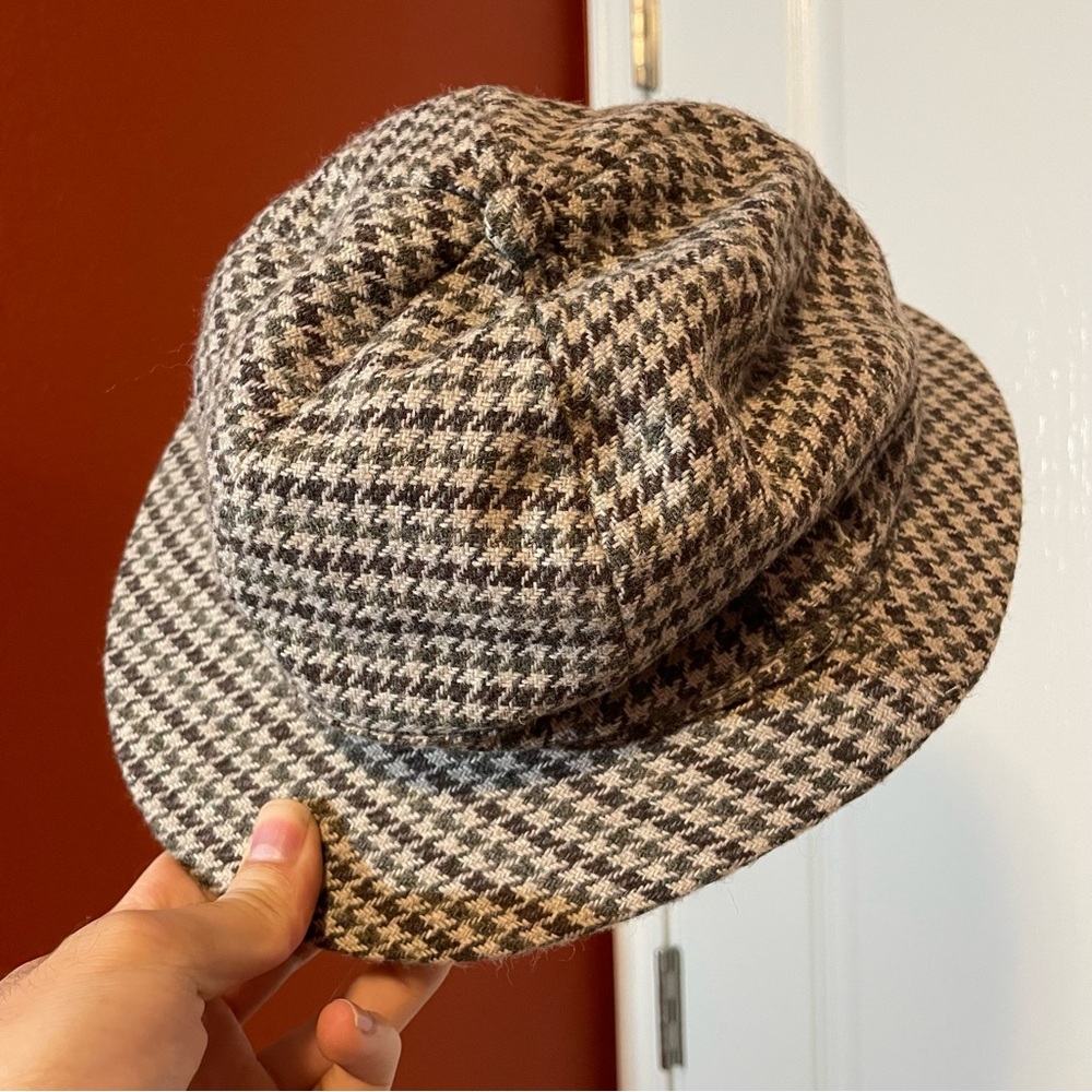 Barbour Women’s‎ Vintage Dual Brim Tweed Houndstooth Mixed Fiber Wool Cap Hat